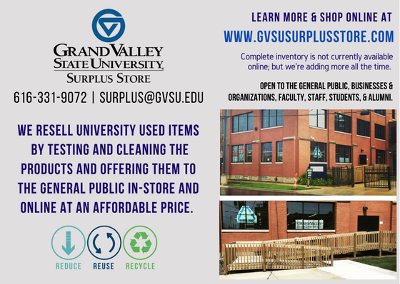 GVSU Surplus Store Wednesday Open Hours